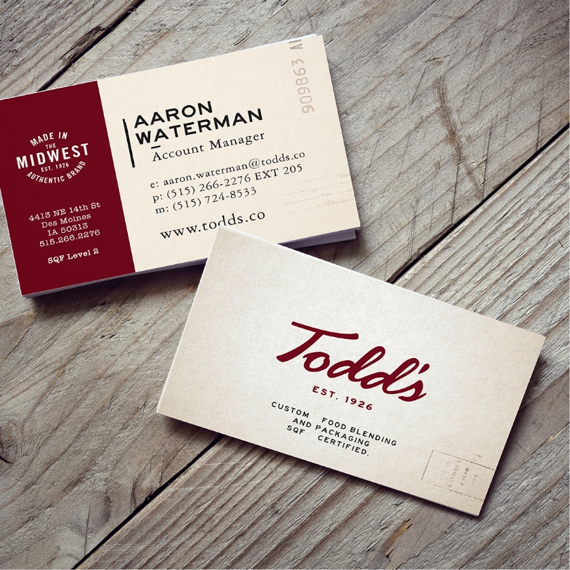 Todds business card